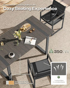 Outdoor Dining Table for 6, HDPS+ Aluminum Patio Dning Table with U-Shape Leg, Size: 67.4"*32.3"*29.6",Modern Rectangular Table for Lawn, Garden (Charcoal)