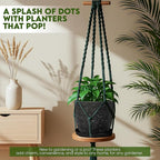 Utopia Home - Spotty Plant Pots Indoor with Drainage - 7/6.6/6/5.3/4.8 Inches Flower Pots - 5 Pack Plastic Planters - Ideal for Stocking Stuffers - (Speckled Black, Pack of 5)