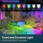 Linkind Solar Lights Outdoor Waterproof IP65, StarRay RGB Solar Spot Lights Outdoor, Color Changing Outdoor Solar Lights for Yard, Garden, Pathway, Holiday Decorations (Multicolor, 6 Pack)