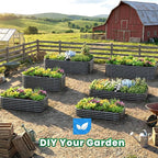 Quictent Galvanized Raised Garden Bed Kit, 6x3x2 ft Oval Metal Planter Box Tall for Vegetables Outdoor Backyard, Strengthened by Crossbar, Dark Gray