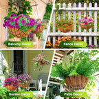 REMIAWY Hanging Baskets Coco Liners, 4 Pack 14 Inch Natural Coconut Fiber Liner Replacement for Planters, Round Hanging Basket Inserts for Flowers Vegetables Herbs, Garden Pots Indoor Outdoor