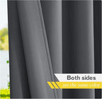 NICETOWN Outdoor Curtains for Patio Waterproof Extra Wide 2 Panels, Rustproof Grommet Indoor Outdoor Porch Curtains & Drapes for Gazebo/Cottage, W72 x L84 Inch, Grey