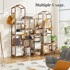 EnHomee Plant Stand Indoor Plant Stands Outdoor Tall Plant Shelf for 15-21 Pots Corner Tiered Plants Stands for Multiple Plants Wood Hanging Plants Holder for Garden Balcony Patio Window Porch