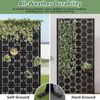 Casaphoria Metal Privacy Screen Outdoor, 60" H x 30" W Freestanding Decorative Privacy Screen for Patio Deck Balcony Garden with Stable Base, Black-Square