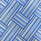 Garden Elements Folding Patio & Lawn Chairs – Steel Frame with Blue Woven Fabric and Wooden Armrests, Comfortable Full-Size Outdoor Chairs for Backyard, Camping, or Events (Pack of 2)