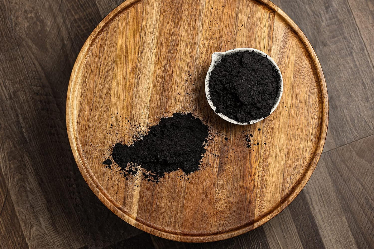 (5lb) organic coconut activated charcoal powder - food showing dimensions