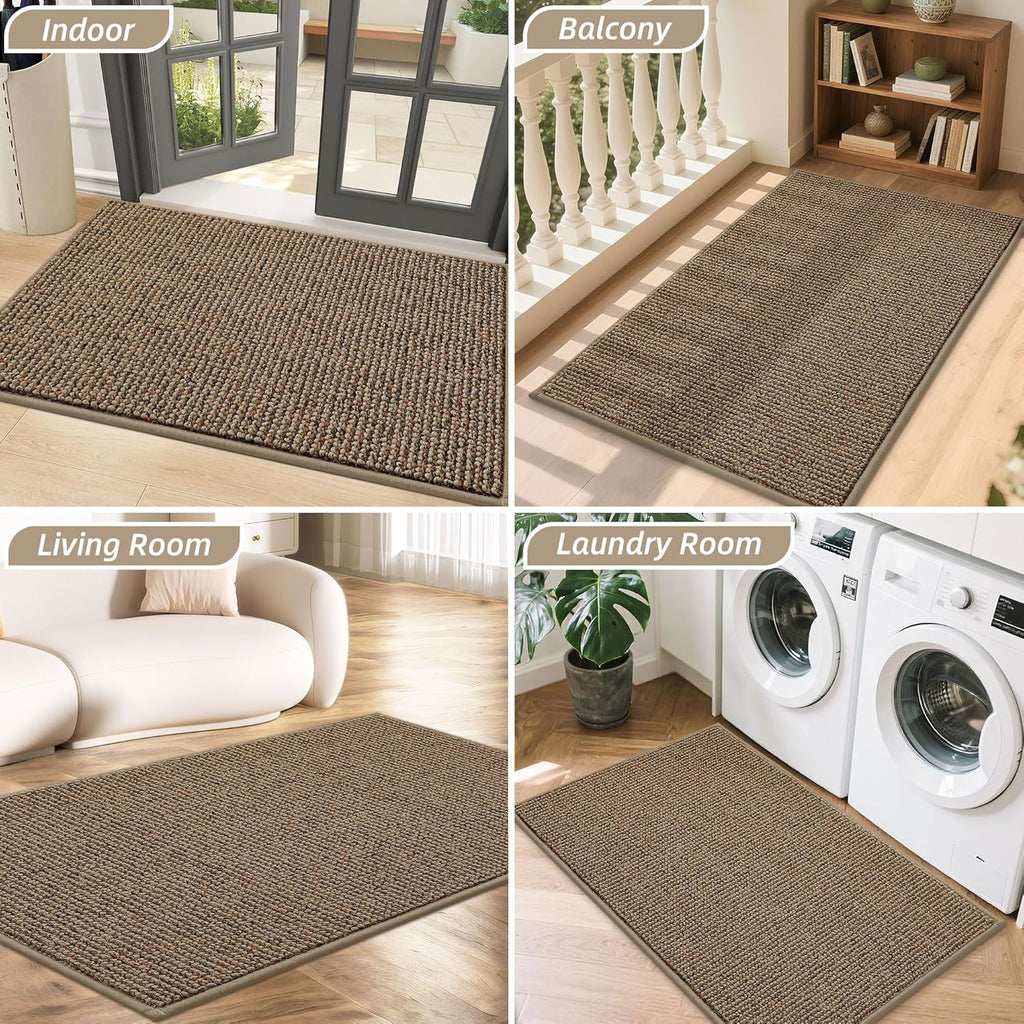 BEQHAUSE 2x3 Entryway Rug Indoor Door Mat Non-Slip Washable, Taupe | Hallway Rugs Absorbent & Stain Resist Hall Carpet Runner Rugs for Entryway, Front Door Floor Mats Laundry Room Rugs for Entry