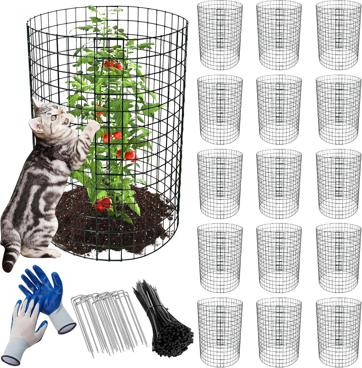 13.8x12 inch plant protector, wire garden cages with, main product view
