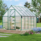 8'x10' aluminum-framed polycarbonate greenhouse, heavy duty polycarbonate greenhouse, main product view