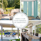 Elrene Home Fashions Matine Weatherproof Tab-Top Indoor/Outdoor Solid Color Curtain Panel for Porch, Pergola, Patio, Deck, 52”W x 95”L, Mineral