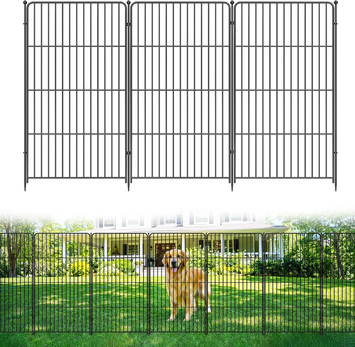 garden fence, 48in(h) x 17.7ft(l) 8 pack garden, main product view