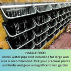 Maxona Black Color Vertical Garden Planter - 16 Pack, 13 inch Wall Mounted Planter for Patio Outdoor Decor, Home Plastic Pot Balcony Plant Vegetable Fruit Herb Hanging Pocket Holder Flowerpot
