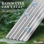 YITAHOME 6x3x2ft Large Raised Garden Bed Kit, Galvanized Metal Planter Box with Gloves, Ground Nails, Support Rod, Outdoor Above Ground Planters for Plants Vegetables Flowers, Silver