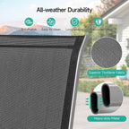 Patio Chairs Set of 4, Easily Set Up Stackable Outdoor Dining Chairs with High Back and Wide Seat, All Weather Breathable Outdoor Chairs Set of 4 with Metal Frame for Backyard Deck Pool, Black