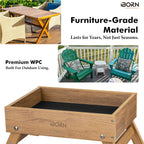 iBorn Ground Bird Feeder, Bird & Squirrel Platform Feeder for Outdoors, WPC Recycled Plastic, 3LB Large Capacity, Raw