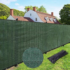 UPGRADE Privacy Fence Screen 8'x45' Dark Green Outdoor 90% Visibility Blockage 170 GSM Mesh Shade Cover Panels for Backyard,Balcony,Home Decoration with Zip Ties,Customized Avaliable