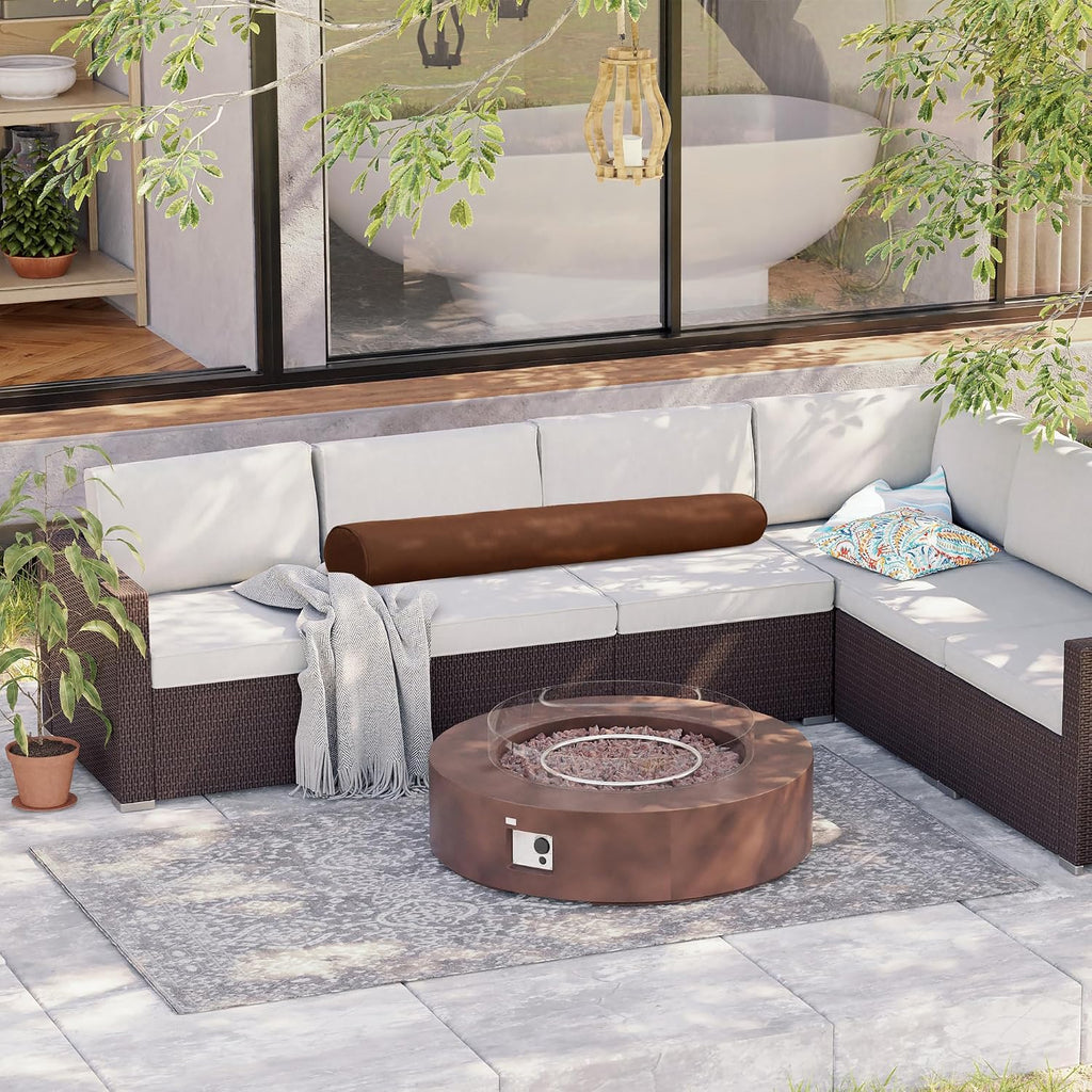 Lazy Daze Hammocks Sunbrella Pillow with Removable Cover-All-Weather Fabric-Water and Fade-Resistant-Outdoor Support Sunbrella Pillow for Hammock and Patio Furniture, 48.4 * 5.9, Brown
