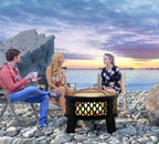 fire beauty 26" 2-in-1 fire pit with bbq showing dimensions