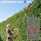 HEINPRO Cordless Pole Hedge Trimmer Compatible with Milwaukee M18 Battery | 18-in, 14-ft Max Reach, 150° Adjustable Head (Battery Not Included), Shoulder Strap, 18-in Blade for High Hedges & Bushes
