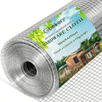 Gbekery Hardware Cloth 1/2 inch 16in x 25ft 19 Gauge, Hot-dip Galvanized After Welding Chicken Wire Mesh Roll Garden Plant Welded Metal Wire Fencing Roll, Rabbit Cages Snake Fence