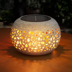 Solar Lanterns Outdoor Waterproof Table Lights: Upgraded Solar Flame Lantern, 2 Lighting Modes White Lantern Flickering Light for Garden Yard Balcony Indoor Tabletop Decor, Gifts for Women