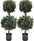 4ft artificial boxwood double ball topiary trees,2pack faux, main product view