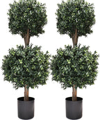 4ft artificial boxwood double ball topiary trees,2pack faux, main product view