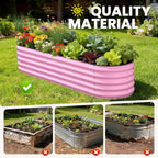 pattiumo galvanized raised garden bed 8x2x1.5 ft, oval shown in use