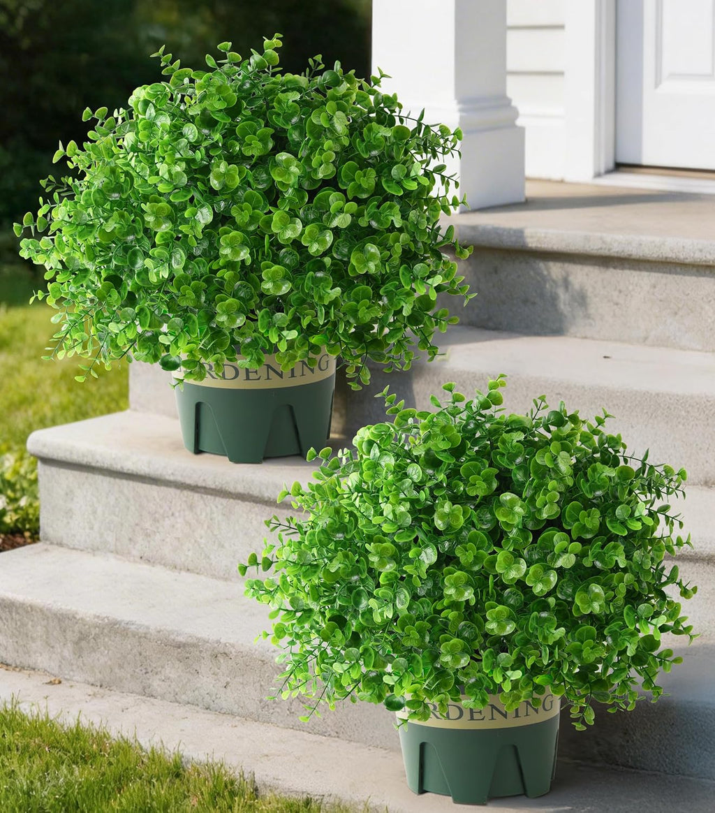 florisso fake plants artificial boxwood topiary, 2 pack, main product view