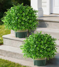 florisso fake plants artificial boxwood topiary, 2 pack, main product view