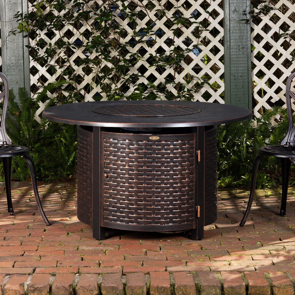 fire sense 62373 florence woven aluminum convertible gas, front angle view