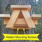 Large Squirrel Picnic Table Feeder - Cedar Squirrel Feeders for Outside Trees, Deck, Fence - Funny Corn Cob Holders, Novelty Hanging Mini Picnic Table for Squirrels, Fun Wooden Chipmunk Bench Platform