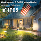 Solar Lights Outdoor Waterproof IP65, Super Bright LED with Lens, 3000K 2 Lighting Modes, Solar Powered Yard Garden Solar Spot Lights for Outside Landscape Auto On/Off -4 Pack