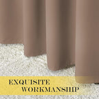 NICETOWN Blackout Drapery Curtain Panel - Window Treatment Thermal Insulated Solid Grommet Blackout Drape for Bedroom (1 Panel, 52 by 45 inches, Cappuccino)