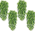 Waipfaru 4Pcs Fake Hanging Plants 3ft Fake Plants UV Resistant Fake Vines Artificial Decor for Indoor Outdoor Party Wall Porch Wedding Decoration,Light Green