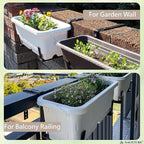 Window Box Brackets for Railing- 4 Pcs Adjustable Planter - Sturdy, Stable Flower Box Brackets for Railings, Balconies and Fences- Upright Railing Plant Holder (Black 4 Pack)