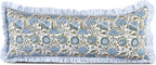 ridhi asparagus green block print ruffle pillow sham, main product view