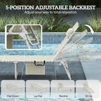 Outsunny Tanning Chair with Face Hole Breathable Mesh Beige | Side Table, Folding, 5-Position Reclining, Chaise Lounge Chair, Outdoor Lounger Recliner, Carry Straps, Beach Pool Camp