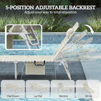 Outsunny Tanning Chair with Face Hole Breathable Mesh Beige | Side Table, Folding, 5-Position Reclining, Chaise Lounge Chair, Outdoor Lounger Recliner, Carry Straps, Beach Pool Camp