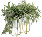 Deco 79 Metal Indoor Outdoor Planter Large Planter Pot with Removable Gold Stand, Set of 2 Planters 16", 13"H, White