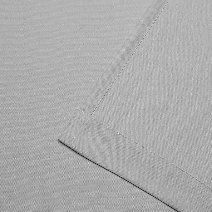 Exclusive Home Cabana Solid Indoor/Outdoor Light Filtering Hook-and-Loop Tab Top Curtain Panel Pair, 54"x84", Cloud Grey