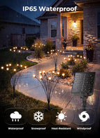 Brightown Solar Lights Outdoor,4Pack 32LED Solar Garden Lights Warm White | Swaying Firefly Waterproof, 8 Modes Solar String Light for Yard Patio Pathway Landscape Decoration Gifts