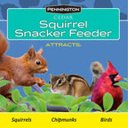 Pennington Cedar Squirrel Snacker Feeder, Squirrel Feeder, 2.75 LB | Hanging squirrel feeder, bird and squirrel feeder, eastern red cedar; mounts to tree, post or fence, keeps food dry