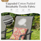 Sophia & William Patio Furniture Set Large Square Dining Table for 8 with Swivel Chairs Padded Textilene 9 Pieces Outdoor & Lawn Garden All Weather, Grayish Brown-padded Textilene, 60''