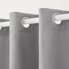 TOWN & COUNTRY BASICS Cabana Solid Heavyweight Indoor Outdoor Curtains, Light Filtering Opacity with Grommet Top, Water Repellent, 2-Pack Set, 54"x84", Medium Grey