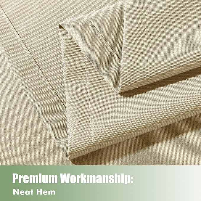 HolidayIdeas Outdoor Curtains for Patio Waterproof, 8 Panels - 54x84 Inches - Weatherproof Privacy Outsides Curtains for Cabana Porch Pergola, Sunlight & UV Blocking (Cream, Grommet Top)