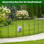 pinpon 10-panel arched garden fence 37.5inh x 10.4ftl showing dimensions