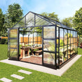amerlife 10x12 ft polycarbonate greenhouse with 4 roof, main product view