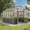 aoxun 8x10 ft wooden greenhouse for outdoors, 6mm, main product view