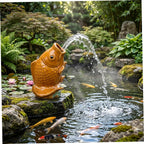Ceramic Koi Fish Pond Spitter, Style 2, for Small Ponds | Lifelike Koi Design, Fits Small Ponds, Ideal for Garden Landscape Upgrades